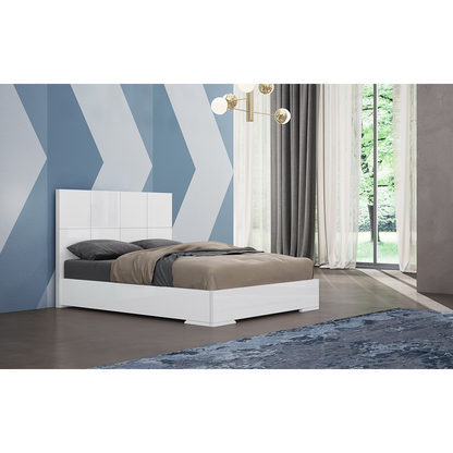 Anna Queen Bed in High Gloss White