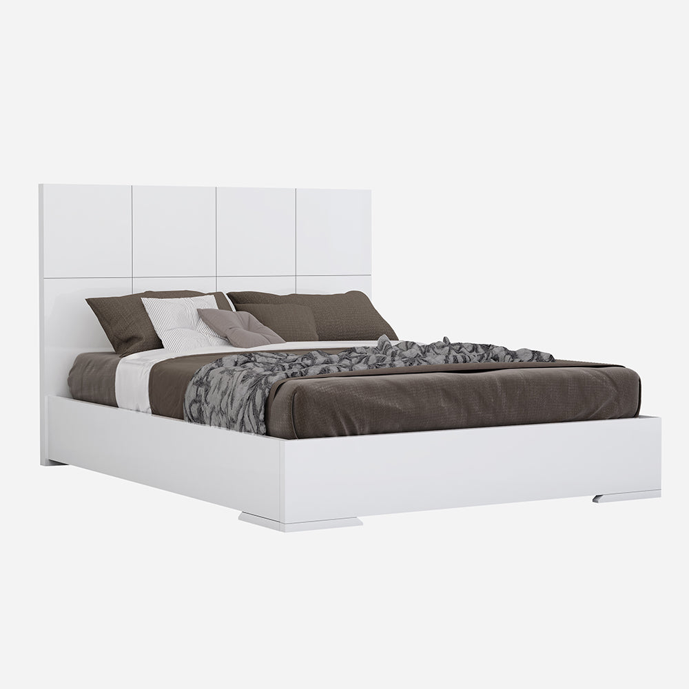 Anna Queen Bed in High Gloss White