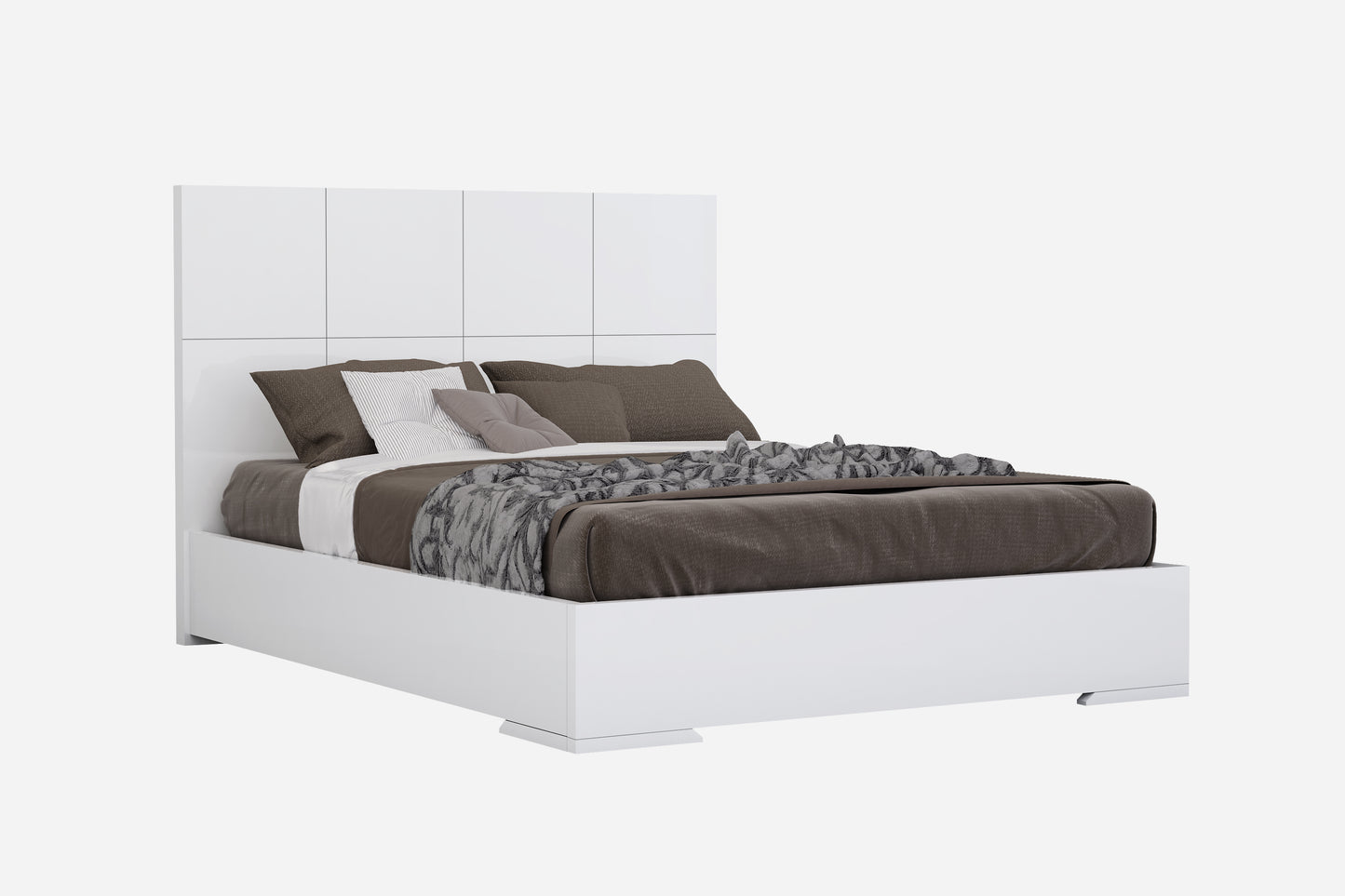 Anna Queen Bed in High Gloss White