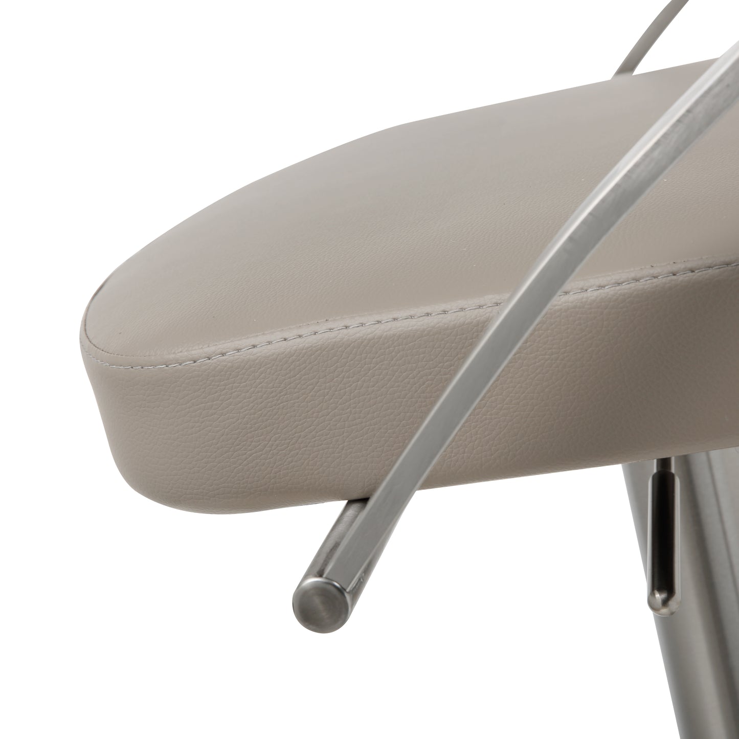 Elegant Zuri Barstool with Curved Stainless Steel Armrests