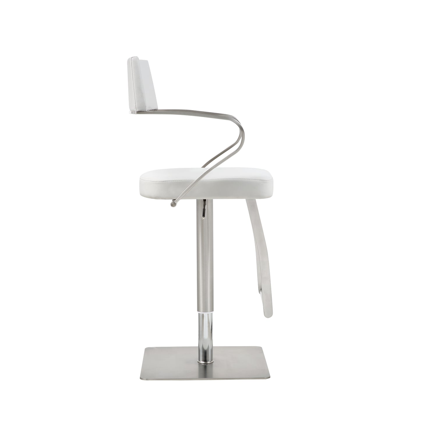 Elegant Zuri Barstool with Curved Stainless Steel Armrests