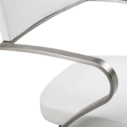 Elegant Zuri Barstool with Curved Stainless Steel Armrests