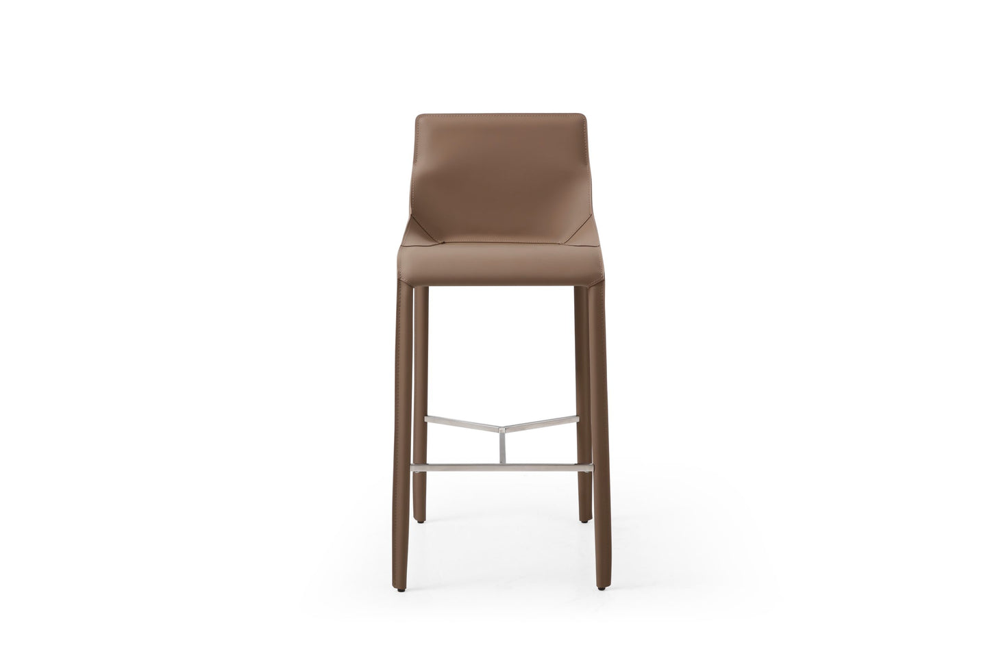 Emory Bar Stool in Grey Eco Leather & Metal Foot Rest by Whiteline Modern Living