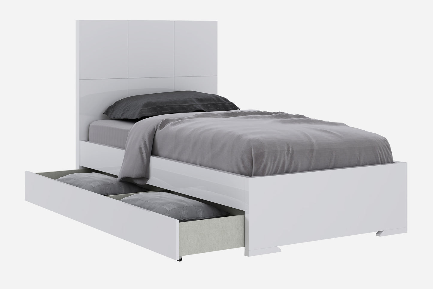 Anna Twin Bed in High Gloss White