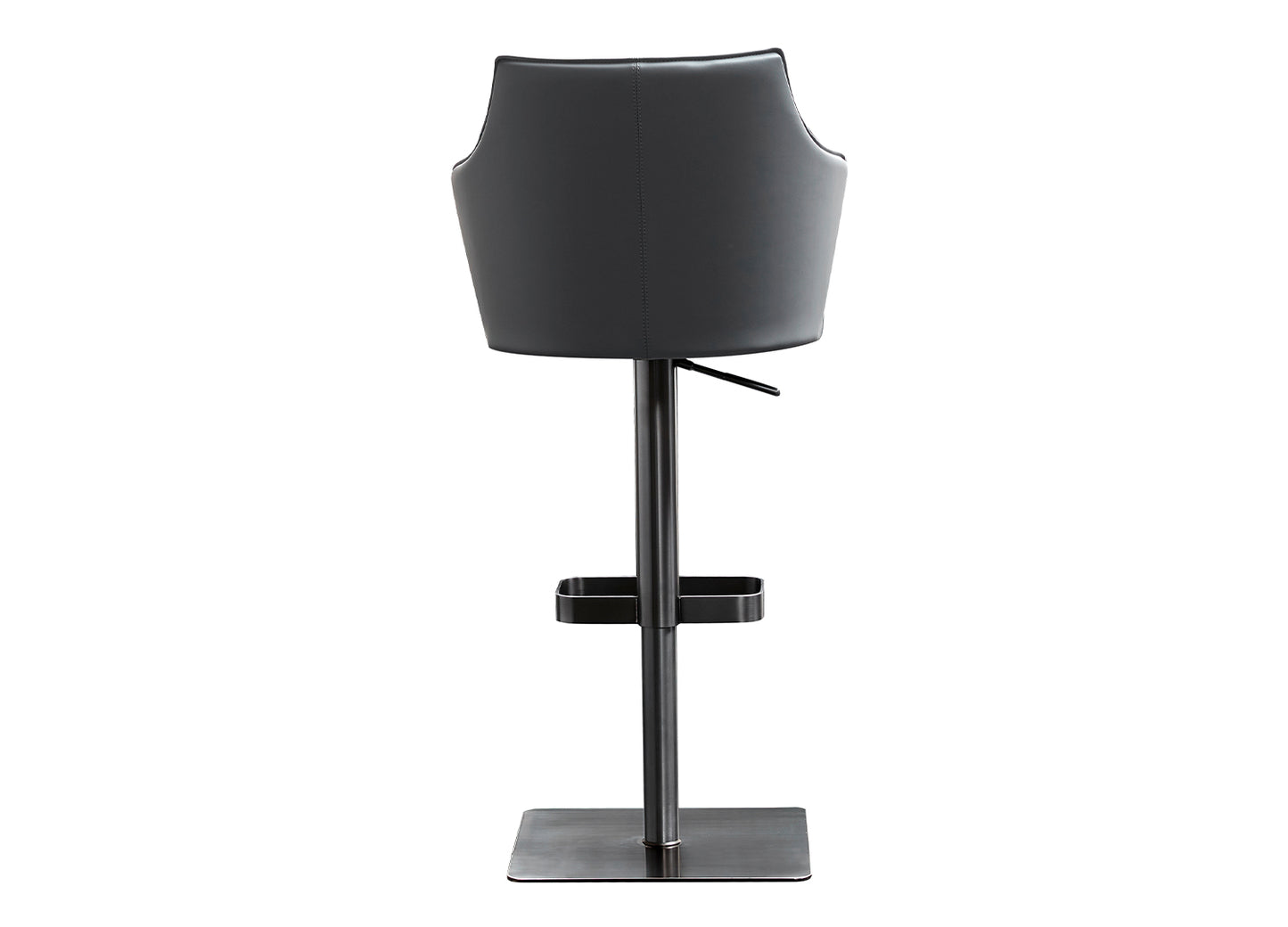 Baxter Swivel Adjustable Bar Stool in Light & Dark Grey Leatherette & Brushed Black Stainless by Whiteline Modern Living