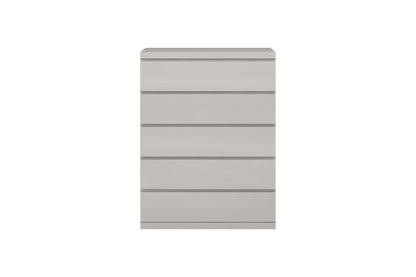 Anna 5 Drawer Chest in High Gloss Light Grey Finish