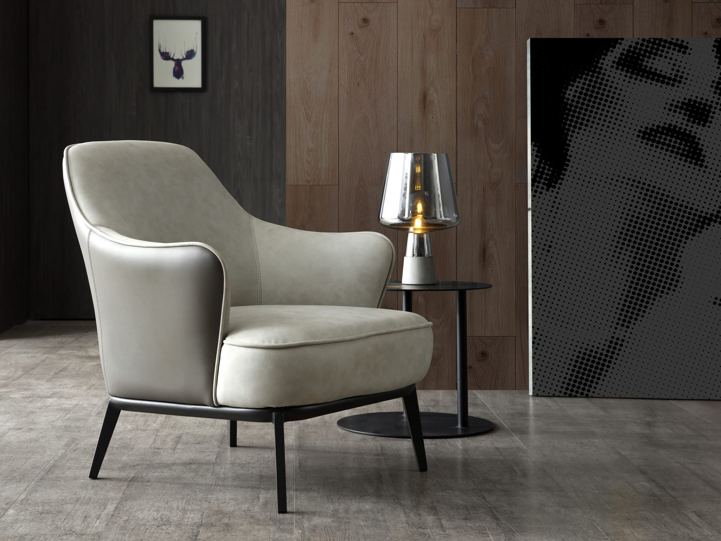 Sunizona Accent Chair in Light & Dark Gray Fabric by Whiteline Modern Living