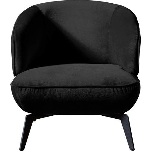 Mersin Accent Chair in Black Velvet Fabric & Black Powder Coated Metal by Whiteline Modern Living