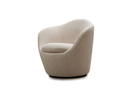 Stone Accent Chair in Cream Beige Fabric & Black Base by Whiteline Modern Living