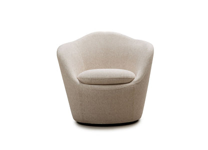 Stone Accent Chair in Cream Beige Fabric & Black Base by Whiteline Modern Living