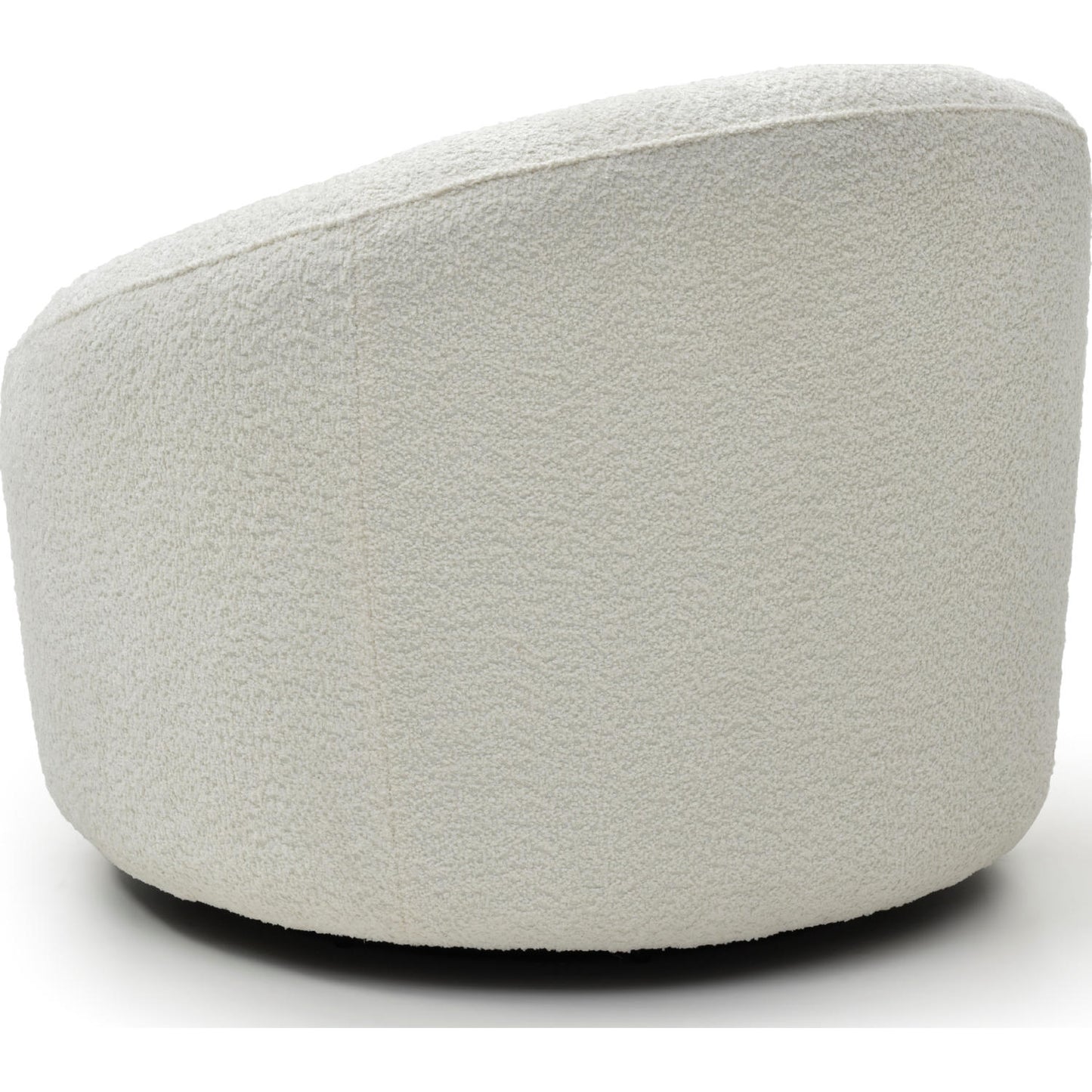 Perla Round Swivel Accent Chair in White Boucle Fabric by Whiteline Modern Living