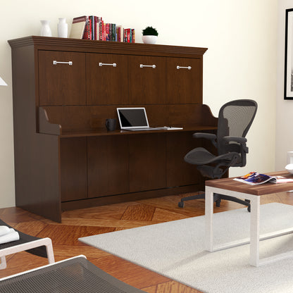 Murphy Bed With Desk, Full Size, Walnut Landscape Series by Leto Muro