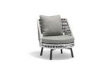 Koala Outdoor Accent Chairs & Side Table Set in Black, White & Grey Wicker by Whiteline Modern Living