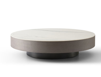 Cory Coffee Table in White Ceramic & Grey Oak Veneer by Whiteline Modern Living