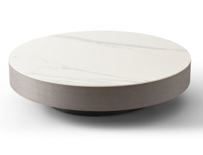 Cory Coffee Table in White Ceramic & Grey Oak Veneer by Whiteline Modern Living