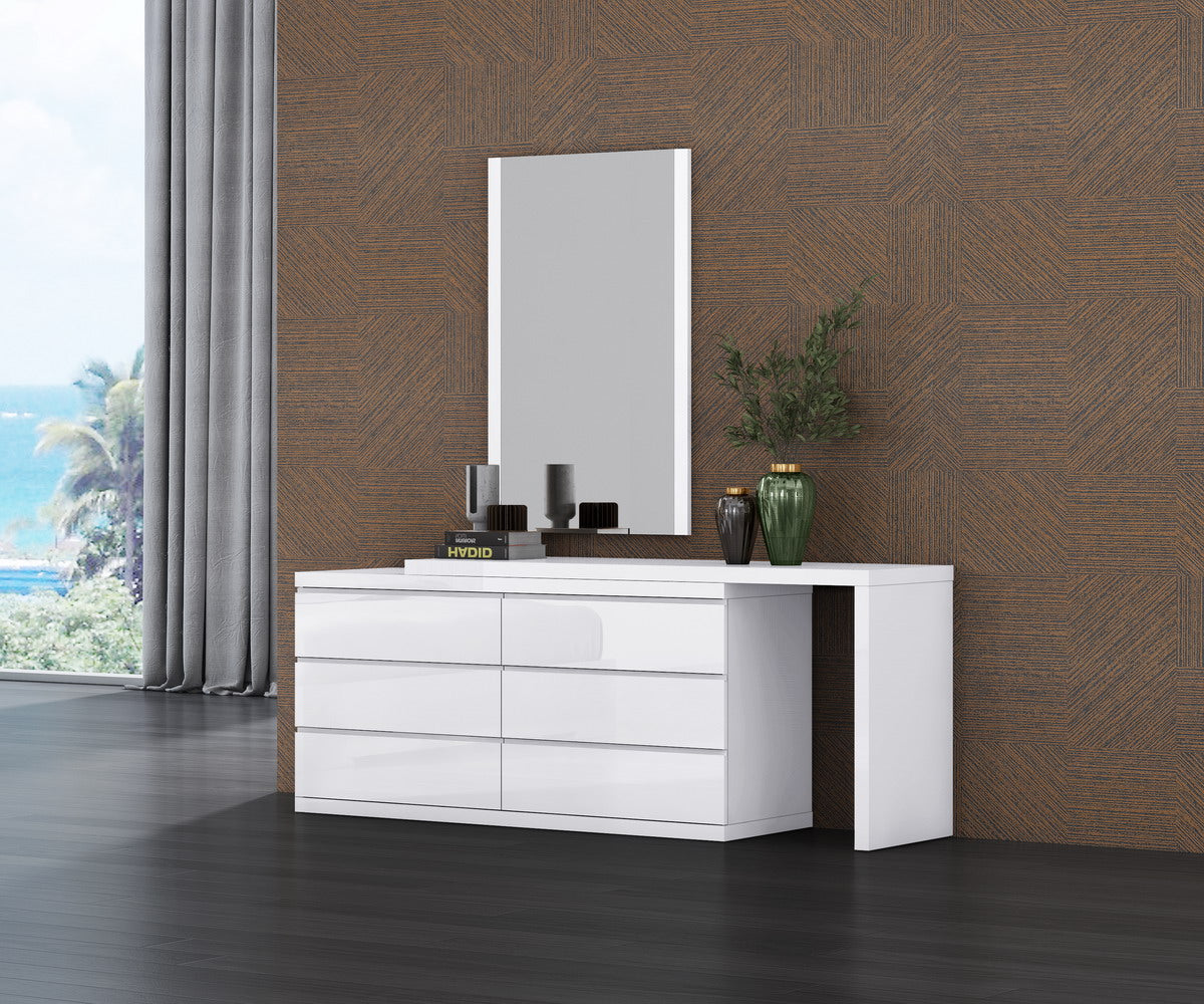 Anna Double Dresser in High Gloss White