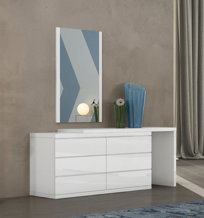 Anna Double Dresser in High Gloss White