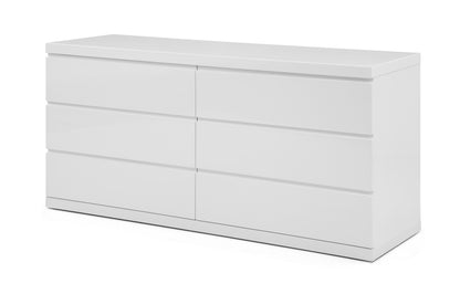 Anna Double Dresser in High Gloss White