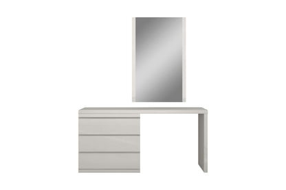 Anna 3 Drawer Single Dresser in High Gloss Light Grey Finish