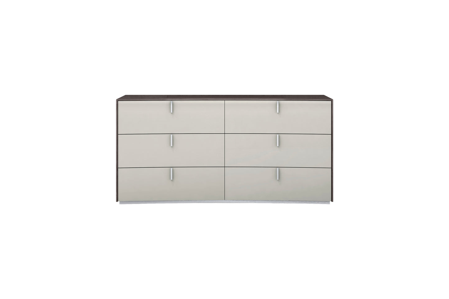 Berlin Dresser & Mirror Set in High Gloss Chestnut Grey & Light Grey Finish