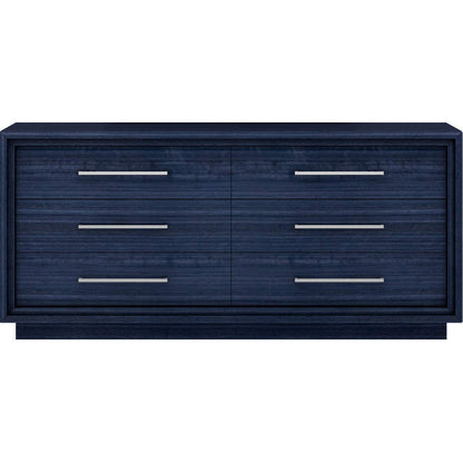 Alexander Dresser & Mirror Set in High Gloss Saphire Blue & Stainless Steel by Whiteline Modern Living