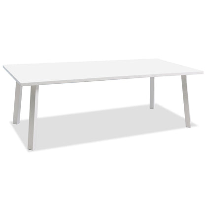 Rio Indoor Outdoor 87" Dining Table in White Aluminum by Whiteline Modern Living