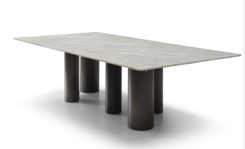 Envie Luxury Dining Table – Marble & Black Bronze Elegance