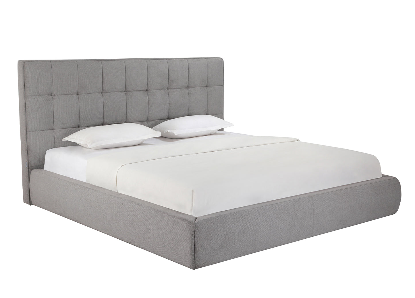 Dexter King Bed in Tufted Grey Fabric by Whiteline Modern Living