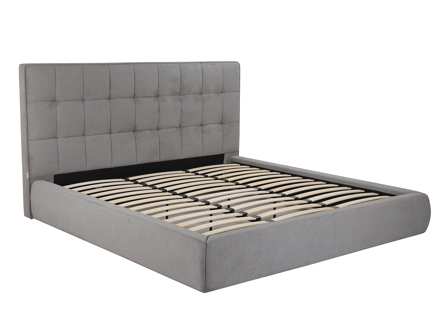 Dexter King Bed in Tufted Grey Fabric by Whiteline Modern Living