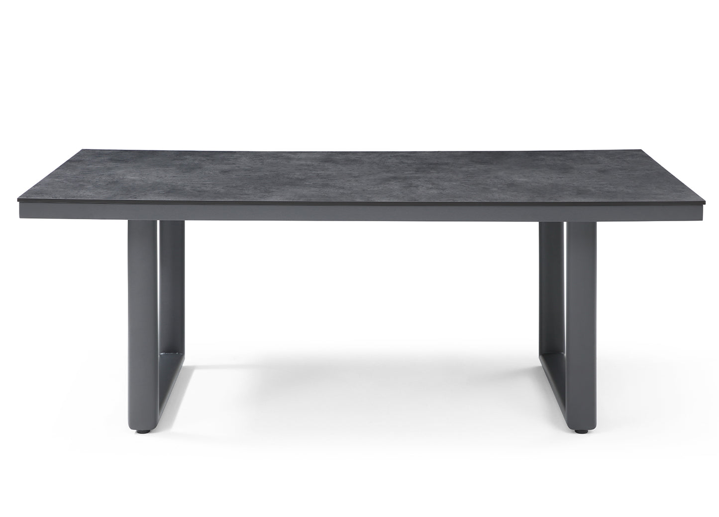 Doris Outdoor Dining Table in India Laminate & Dark Grey Stainless Steel by Whiteline Modern Living