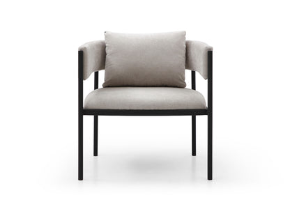 Envie Accent Chair in Light Grey Fabric & Sanded Black Steel (Set of 2) by Whiteline Modern Living