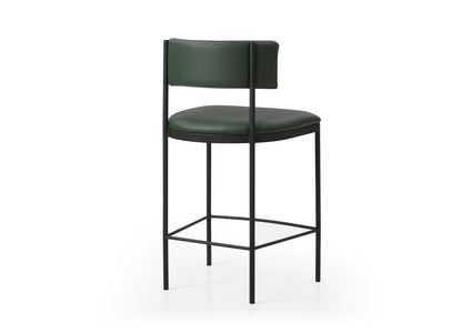 Envie Counter Stool in Green Leatherette & Black Steel by Whiteline Modern Living