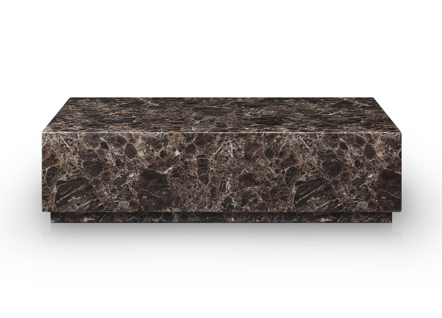 Iris Coffee Table w/ Casters High Gloss Dark Emperador Marble by Whiteline Modern Living