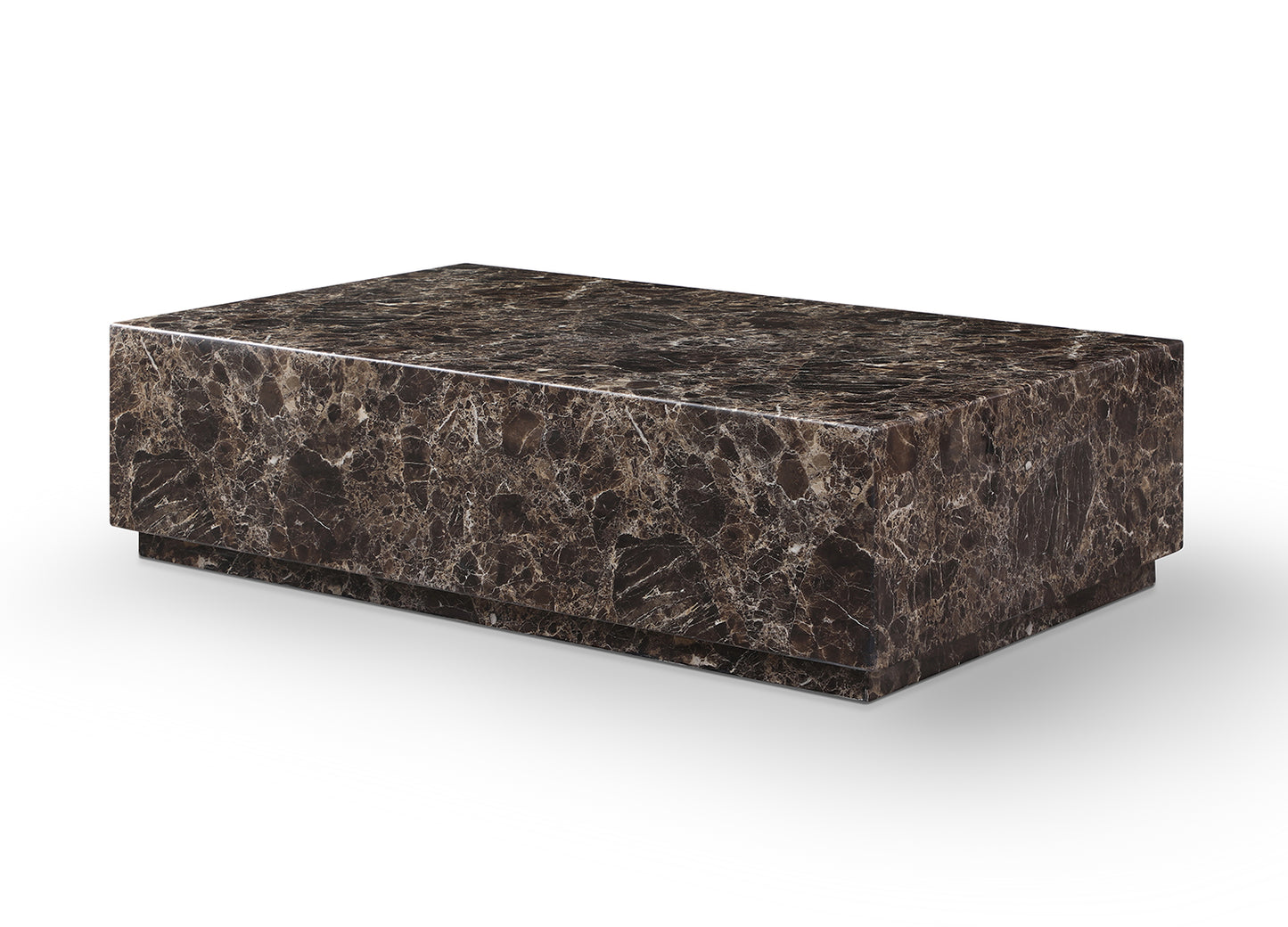 Iris Coffee Table w/ Casters High Gloss Dark Emperador Marble by Whiteline Modern Living