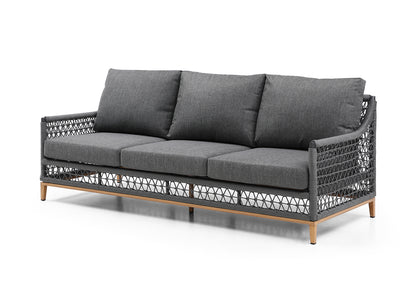 Karen 4 Piece Outdoor Sofa Set in Aluminum & Dark Grey Fabric by Whiteline Modern Living