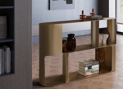 Knox Console Table in Brushed Gold Metal by Whiteline Modern Living