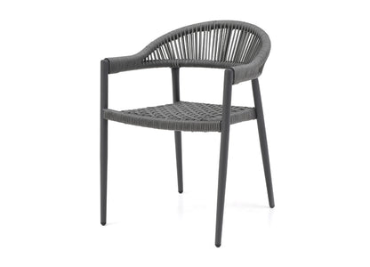 Whiteline Modern Living Leyla Outdoor Dining Armchair in Gray DAC1677-GRY (Set of 4)