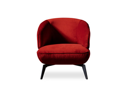 Mersin Accent Chair in RED Velvet Fabric &RED Powder Coated Metal by Whiteline Modern Living