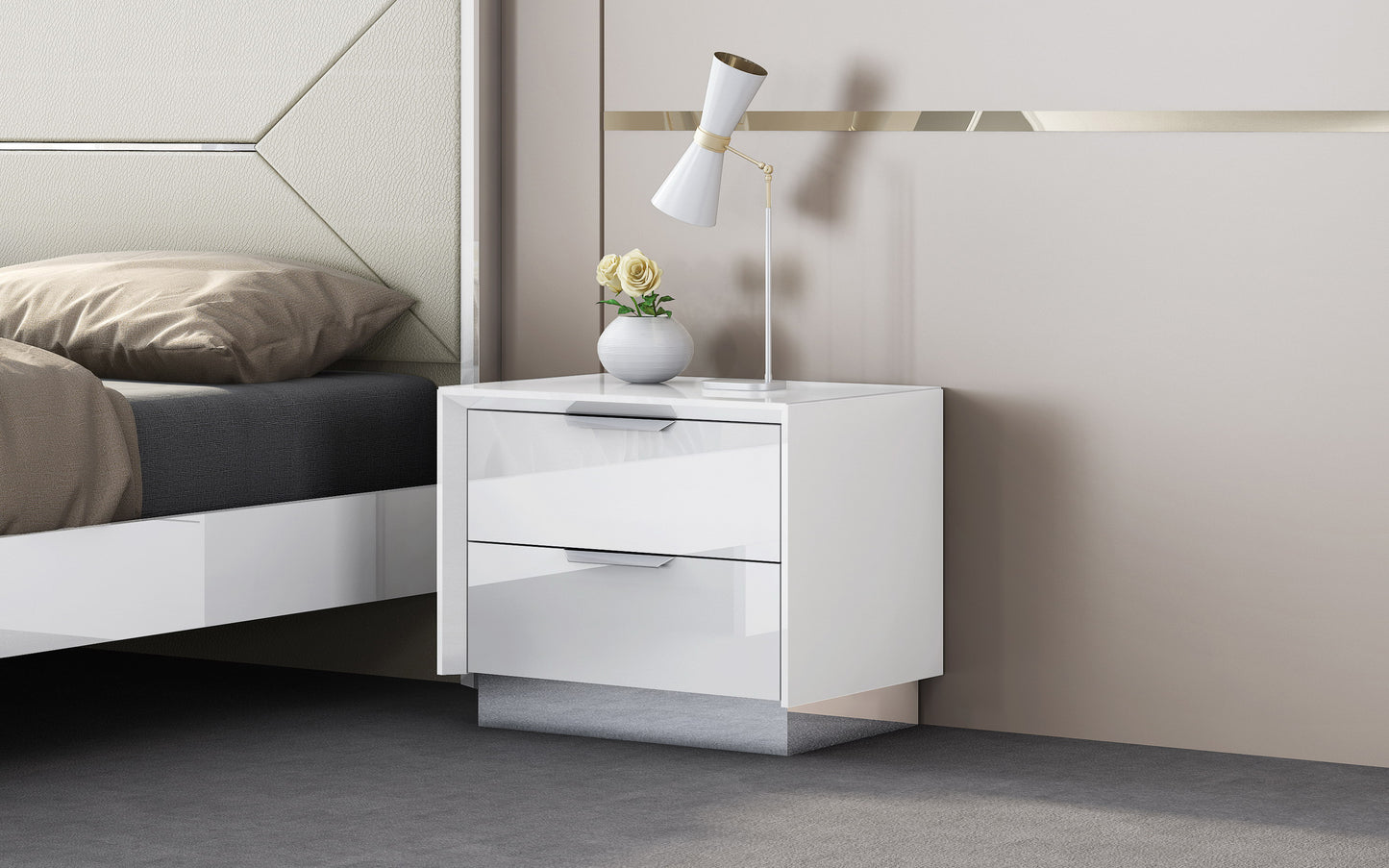 Navi Nightstand in White