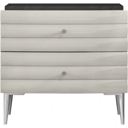 Pino Nightstand in High Gloss Dark & Light Grey (Set of 2) by Whiteline Modern Living