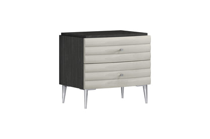 Pino Nightstand in High Gloss Dark & Light Grey (Set of 2)