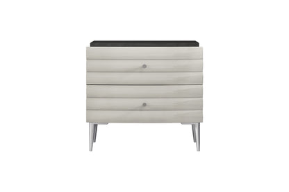 Pino Nightstand in High Gloss Dark & Light Grey (Set of 2)