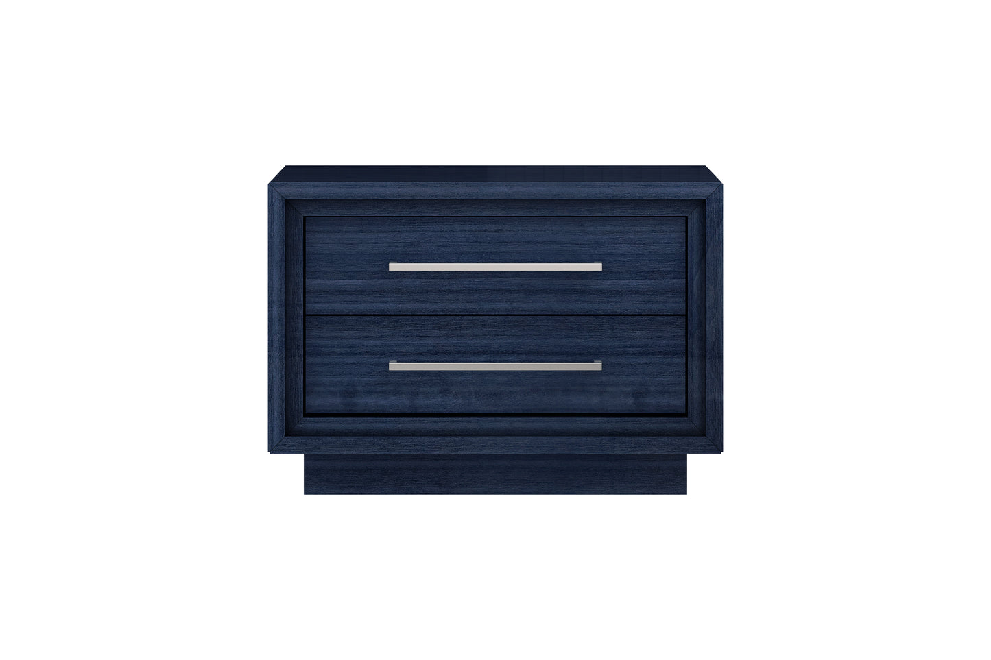 Alexander Nightstand in High Gloss Saphire Blue & Stainless Steel