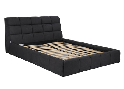 Owen Queen Bed in Tufted Dark Grey Fabric by Whiteline Modern Living