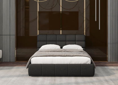 Owen Queen Bed in Tufted Dark Grey Fabric by Whiteline Modern Living