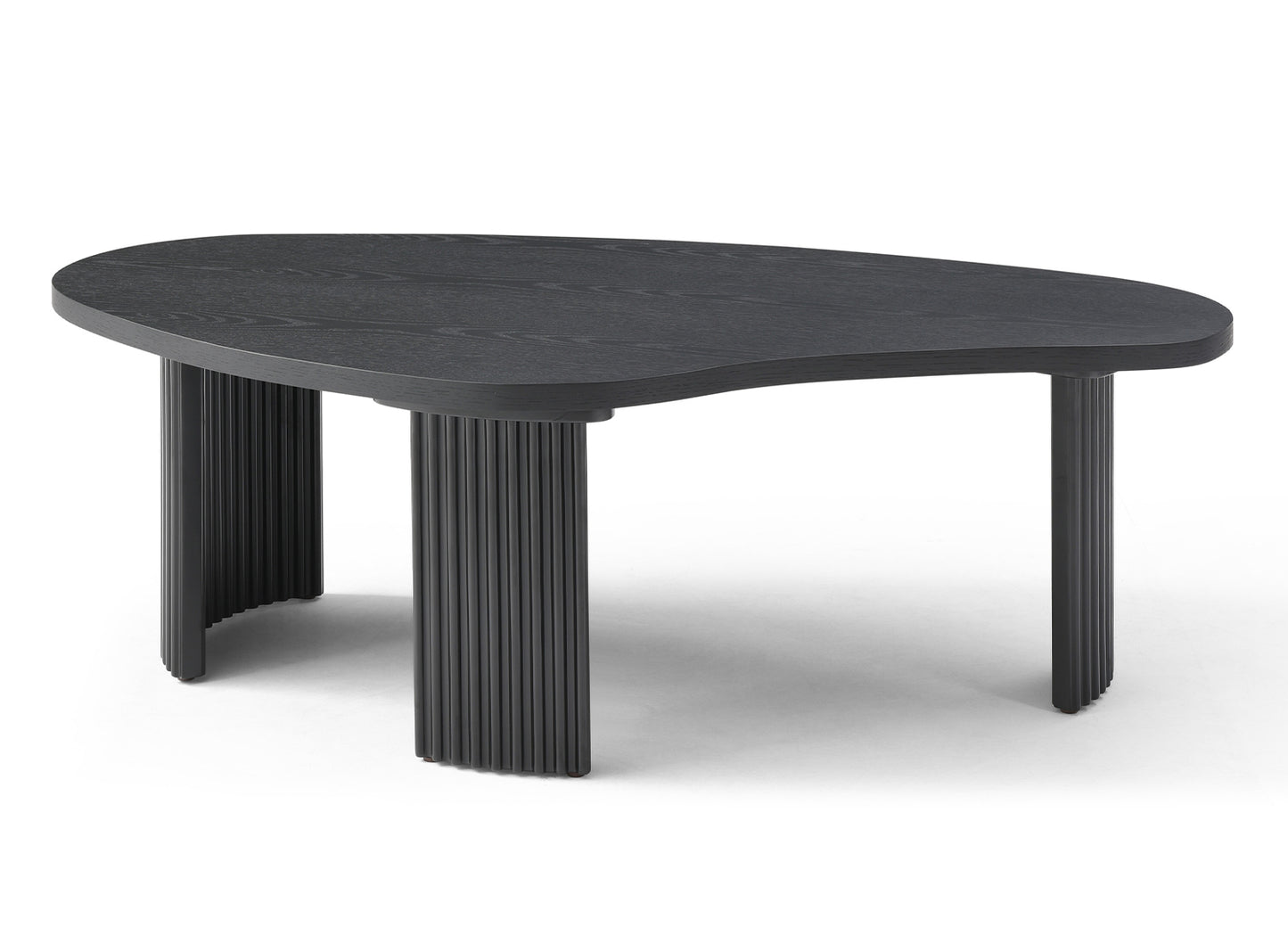 Pam 34" Coffee Table in Black Oak & Matte Black Ribbed Wood by Whiteline Modern Living