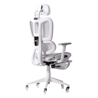 AirFlex2 White Mesh Gaming Chair with Foot Rest