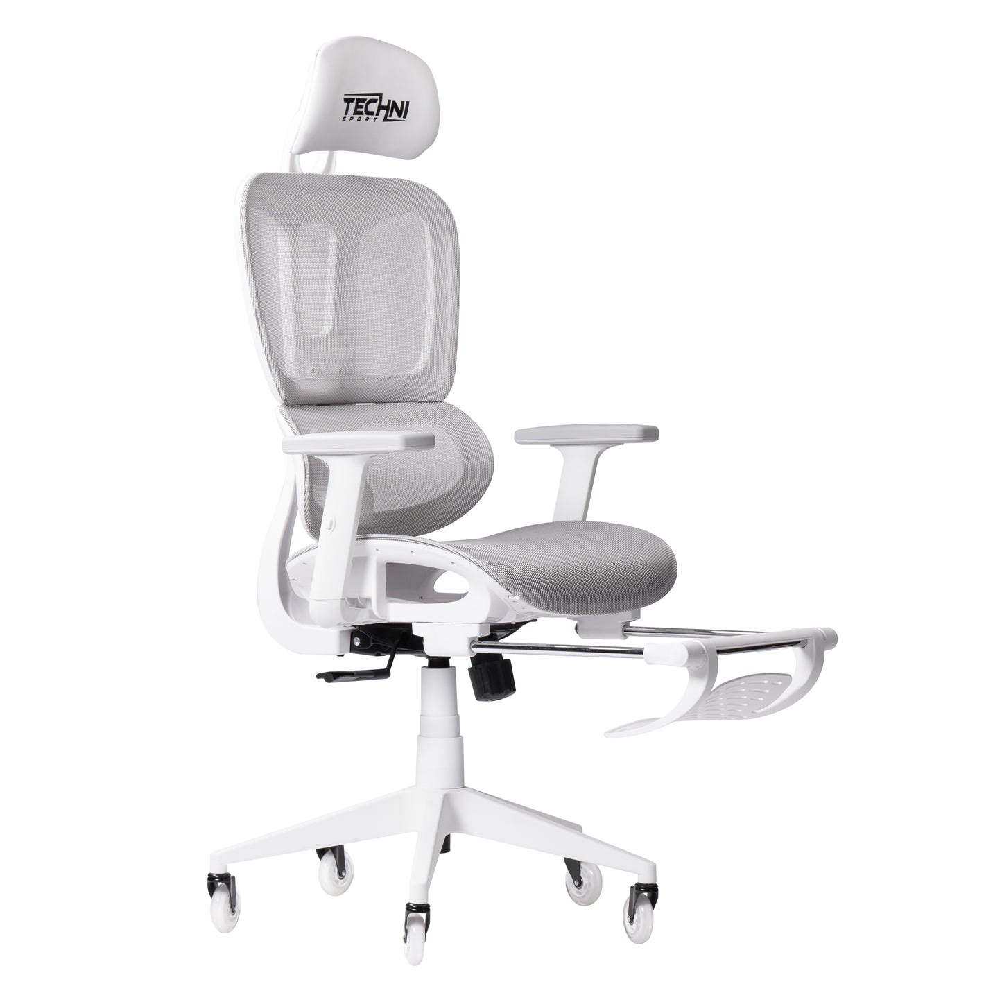 AirFlex2 White Mesh Gaming Chair with Foot Rest