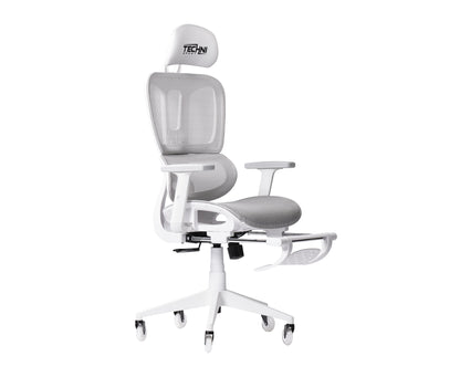 AirFlex2 White Mesh Gaming Chair with Foot Rest