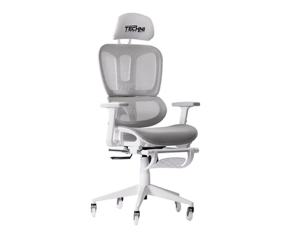 AirFlex2 White Mesh Gaming Chair with Foot Rest